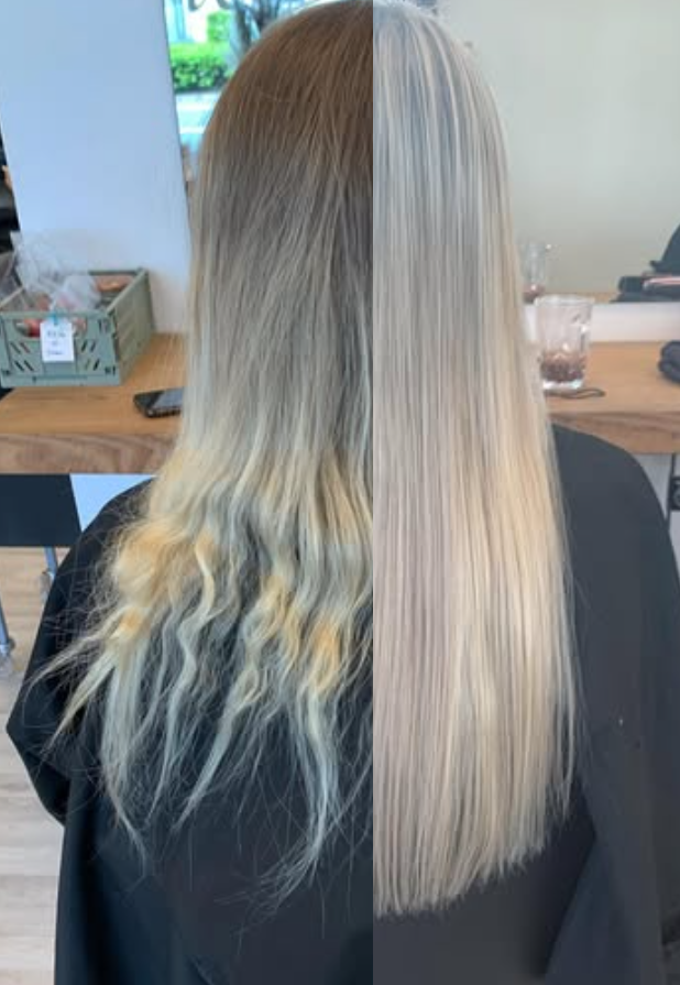 Langt lyst hår med glans